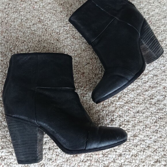 Rag and Bone newbury ankle black boots in cowhide leather size 6 - Picture 2 of 12